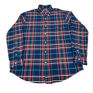 Polo Ralph Lauren Performance Shirt Mens XL Classic Fit Tartan Plaid Navy Red